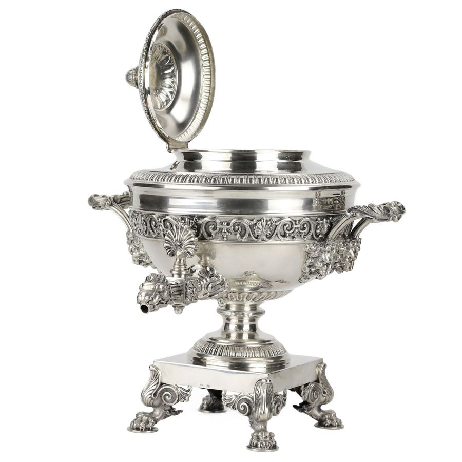 Antique Silver teapot-samovar, First Silver Artel. Saint Petersburg, early 20th century.