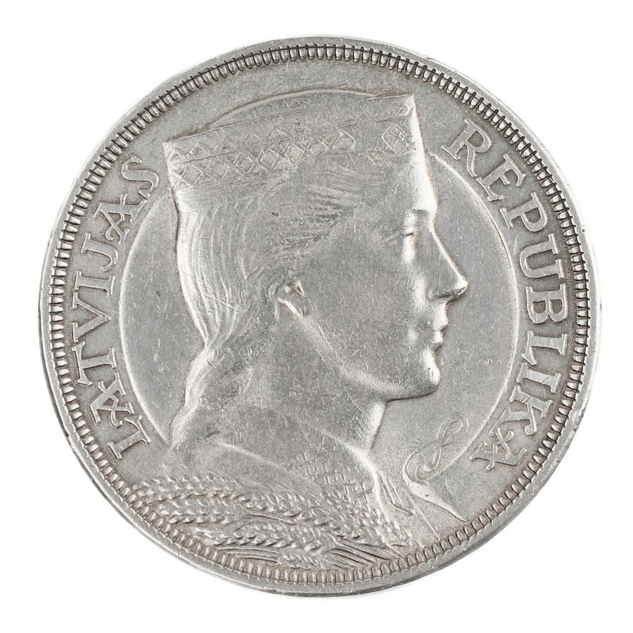 Antique Silver coin 5 LATI. 1929. Latvia.