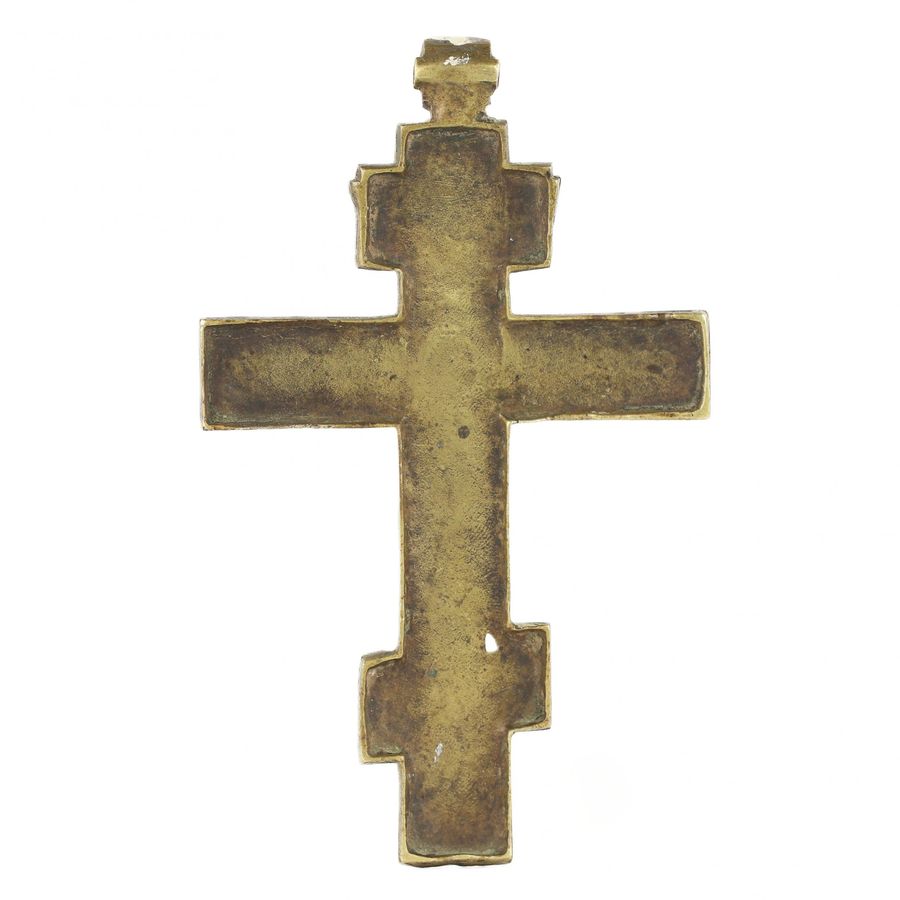 Antique Bronze cross Crucifixion. 19th century.