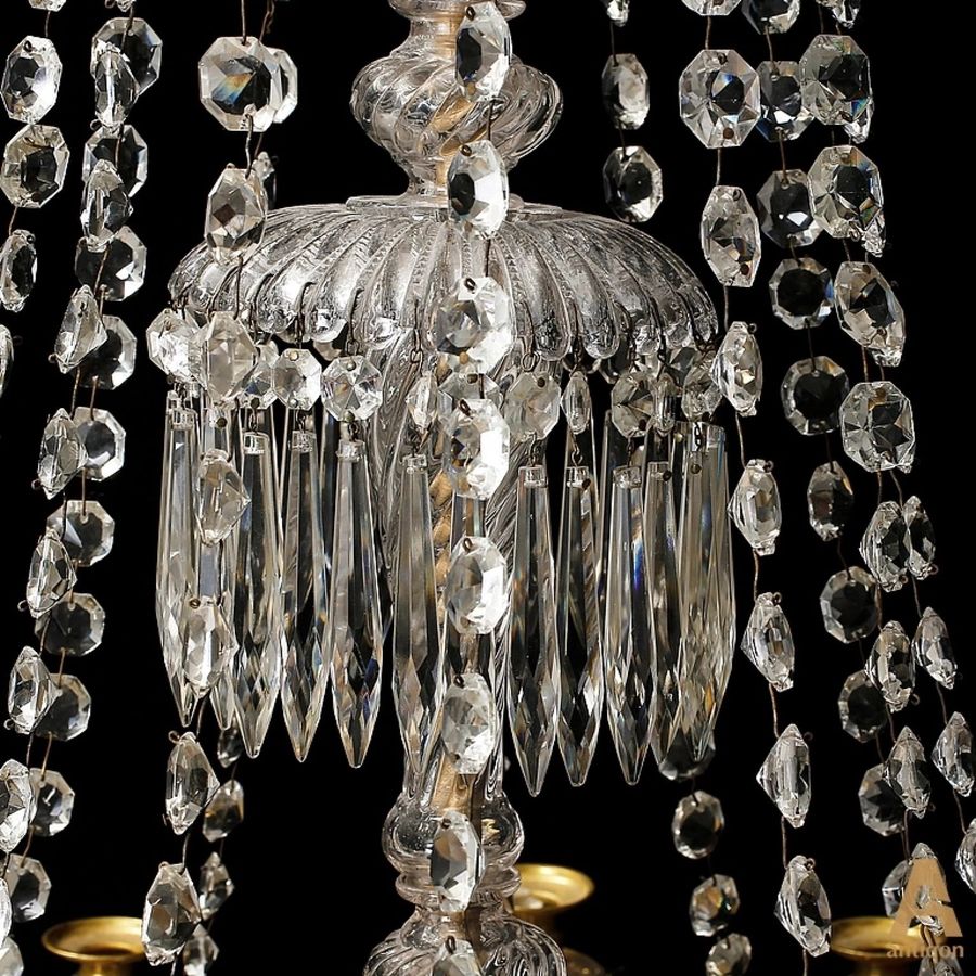 Antique Chandelier for 25 candles. 19th century.