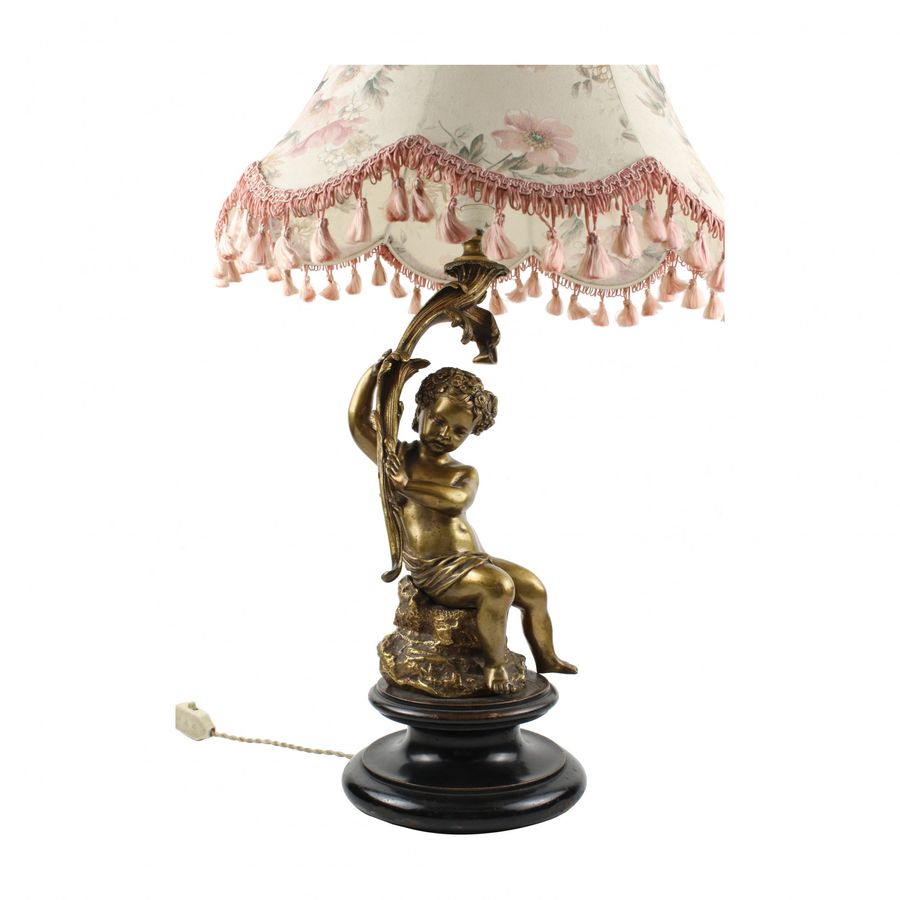 Antique Table lamp Putti.