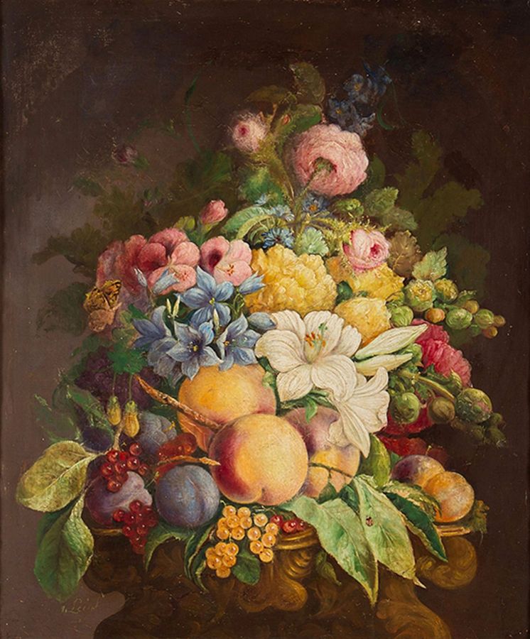 Antique Still life Bouquet of flowers.