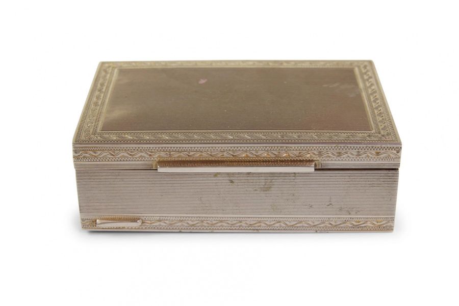 Antique Rare silver erotic musical automatic box.