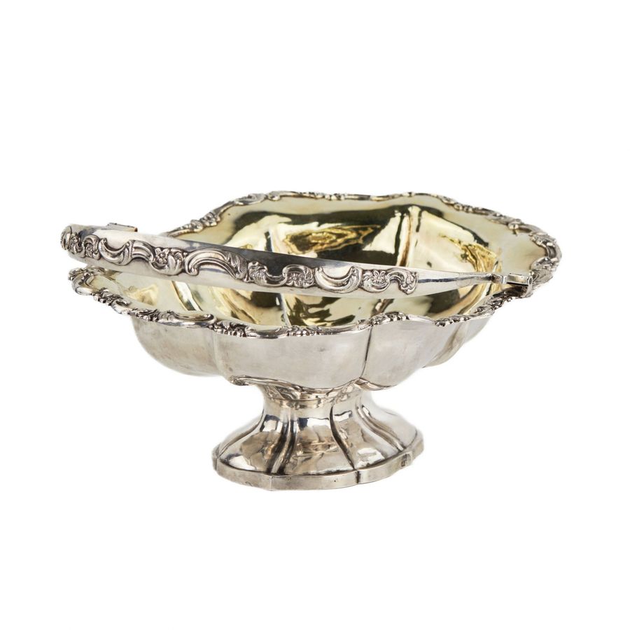 Antique Russian silver rusk bowl, vase for sweets. Grigory Ivanov. Moscow 1840.