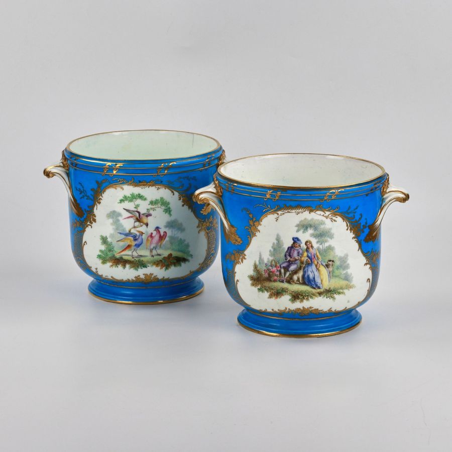 Antique A pair of Sevres cachepots