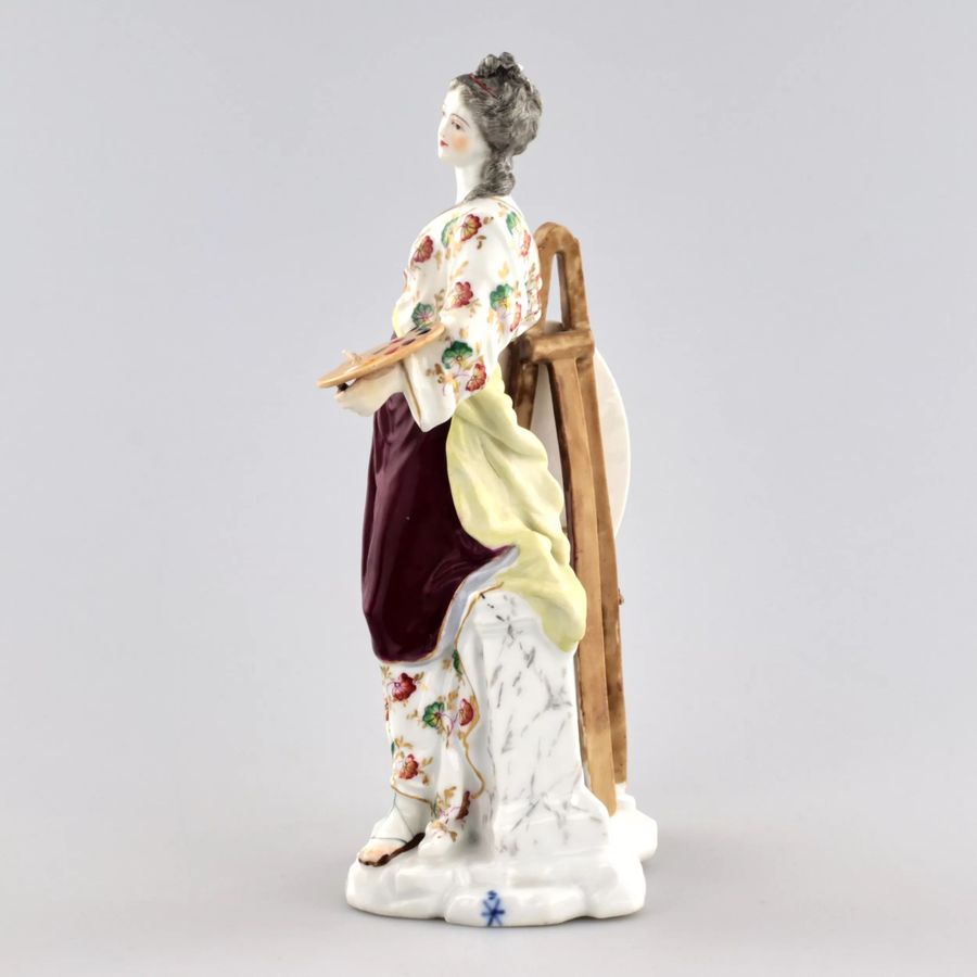 Antique Porcelain figurine Allegory of Painting. Porcelain 19th century.