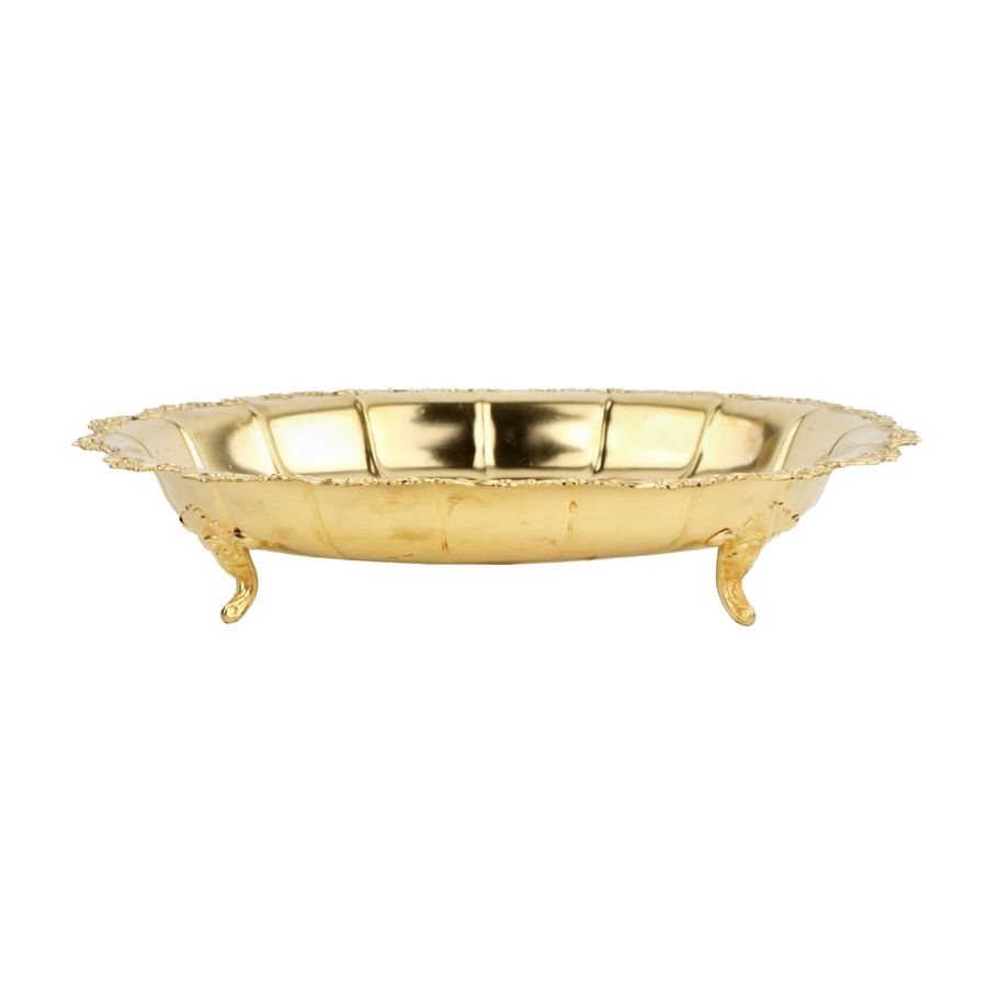 Antique Silver and gilded dish on three legs, in the style of historicism. Latvia 1930s.