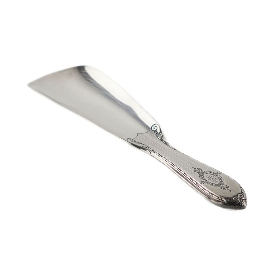 Antique Original silver shoehorn in its own case. 20th century.