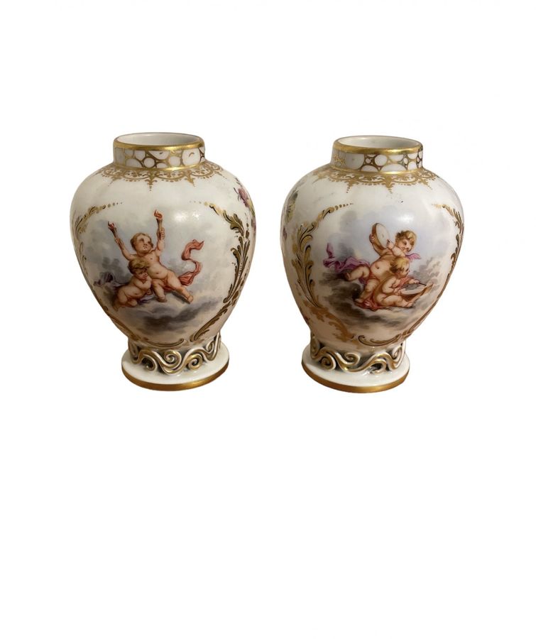 Antique KPM - Putti Vases, 19th Century Porcelain, Germany