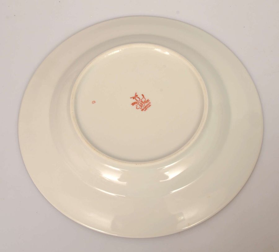 Antique Kuznetsov porcelain deep (11 pcs) and dinner plates (22 pcs)