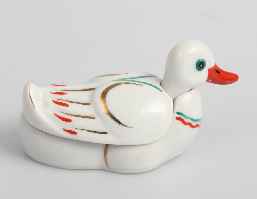 Antique Porcelain mustard utensil Duck