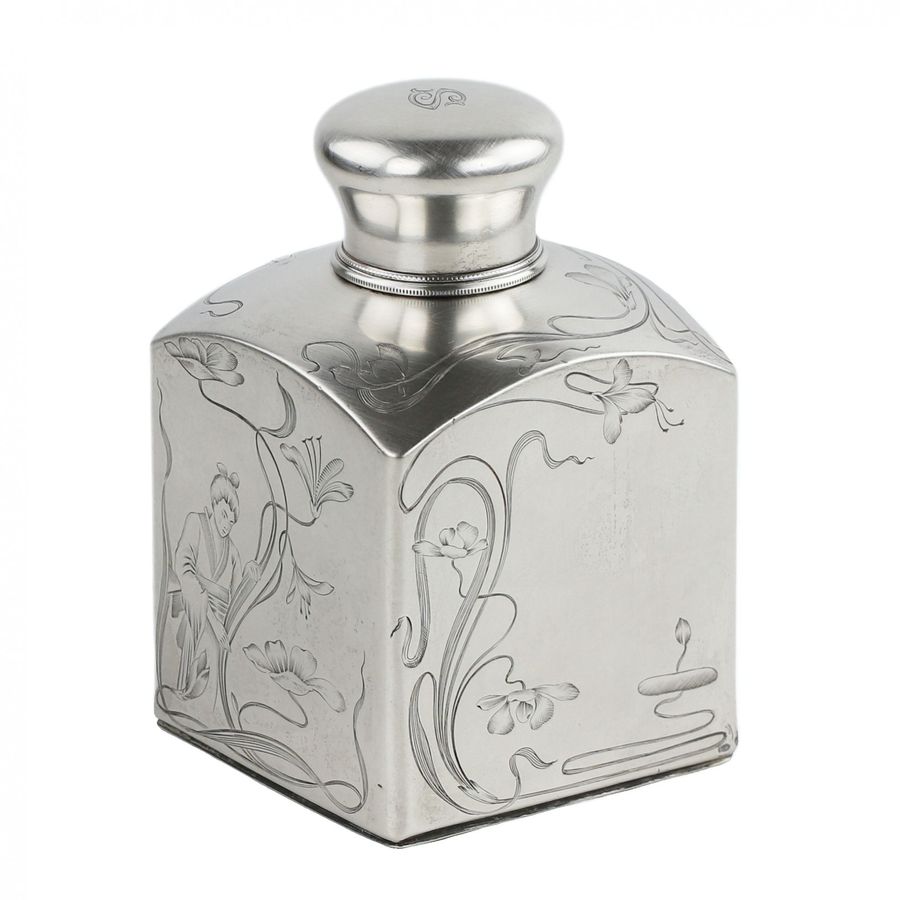 Antique Russian Silver Tea Caddy. Moscow 1896-1908