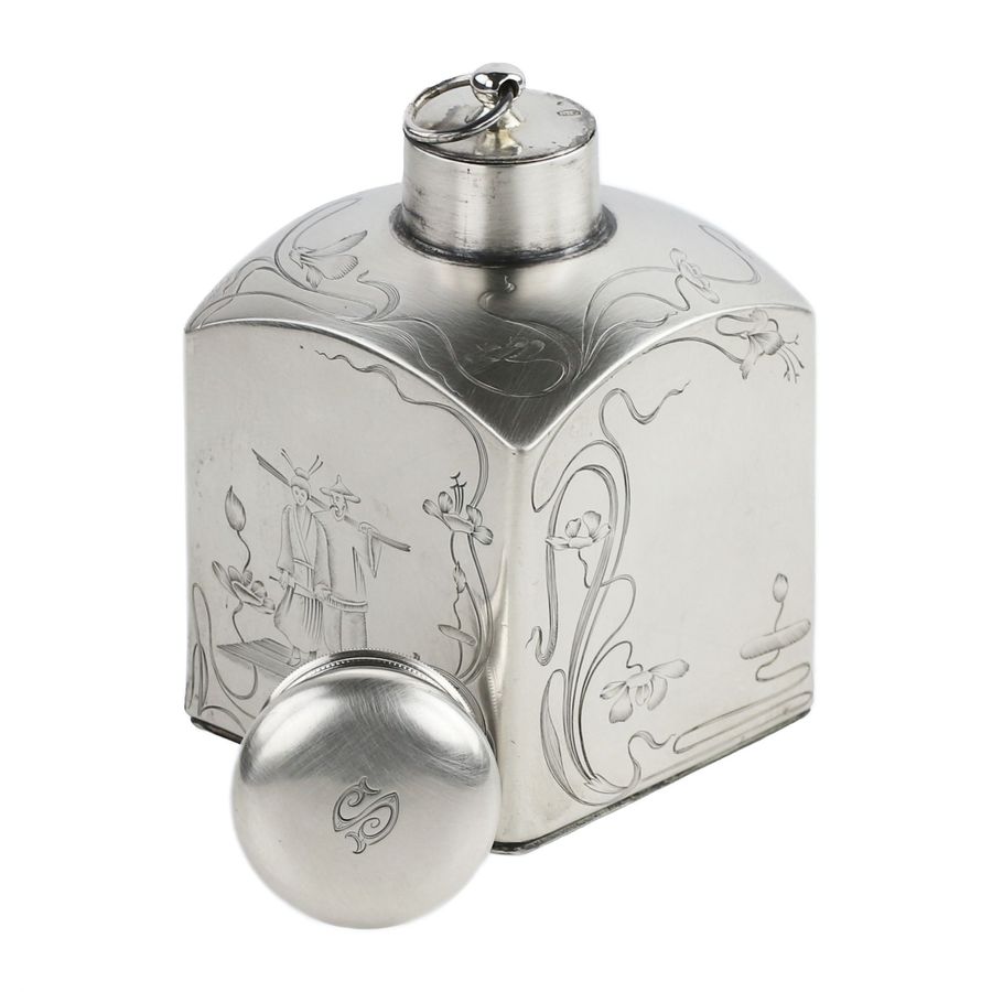 Antique Russian Silver Tea Caddy. Moscow 1896-1908