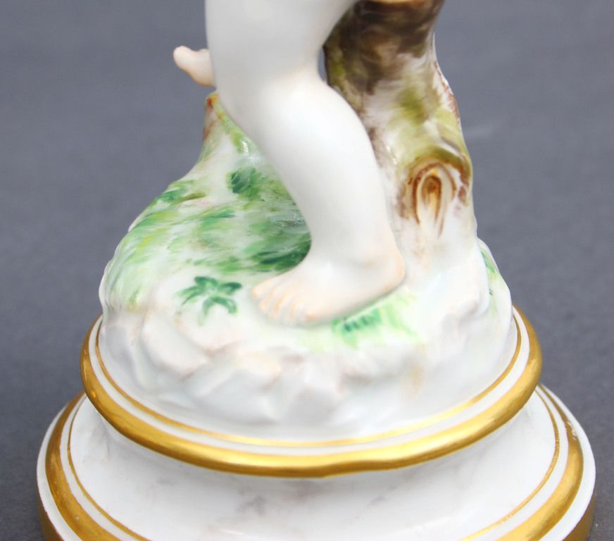 Antique Porcelain figurine Cupidsangel break heart