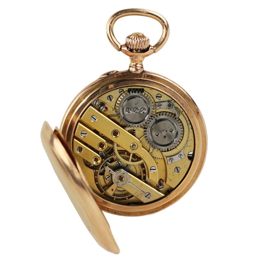 Antique Gold pocket watch with enamel. Pavel Bure company. Russia 1888.