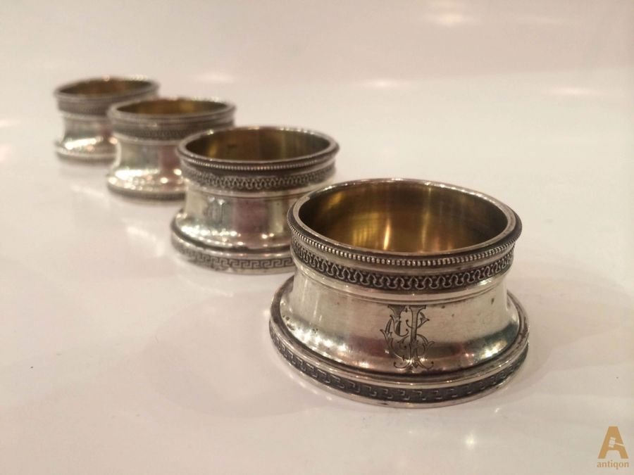 Antique Russian silver salt shakers by Kurlyukov.