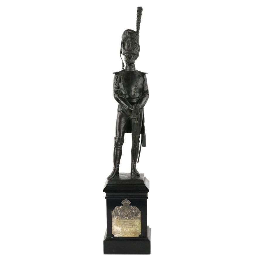 Antique Bronze figure of an officer. Alfred Olson.