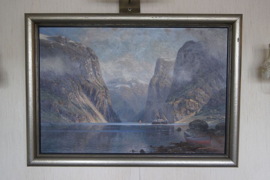 Antique Norwegian Fjord View Johannes Harders (German, 1871-1950)