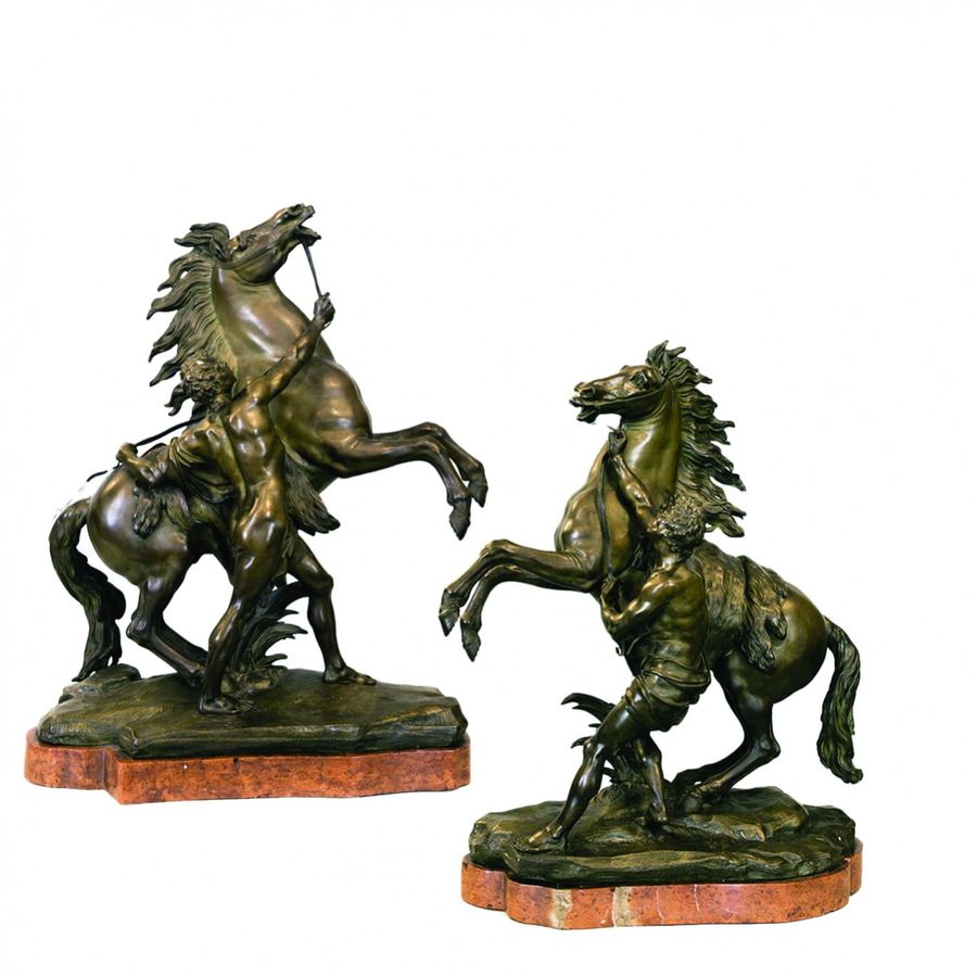 Antique Paired sculptures Horses Marley.