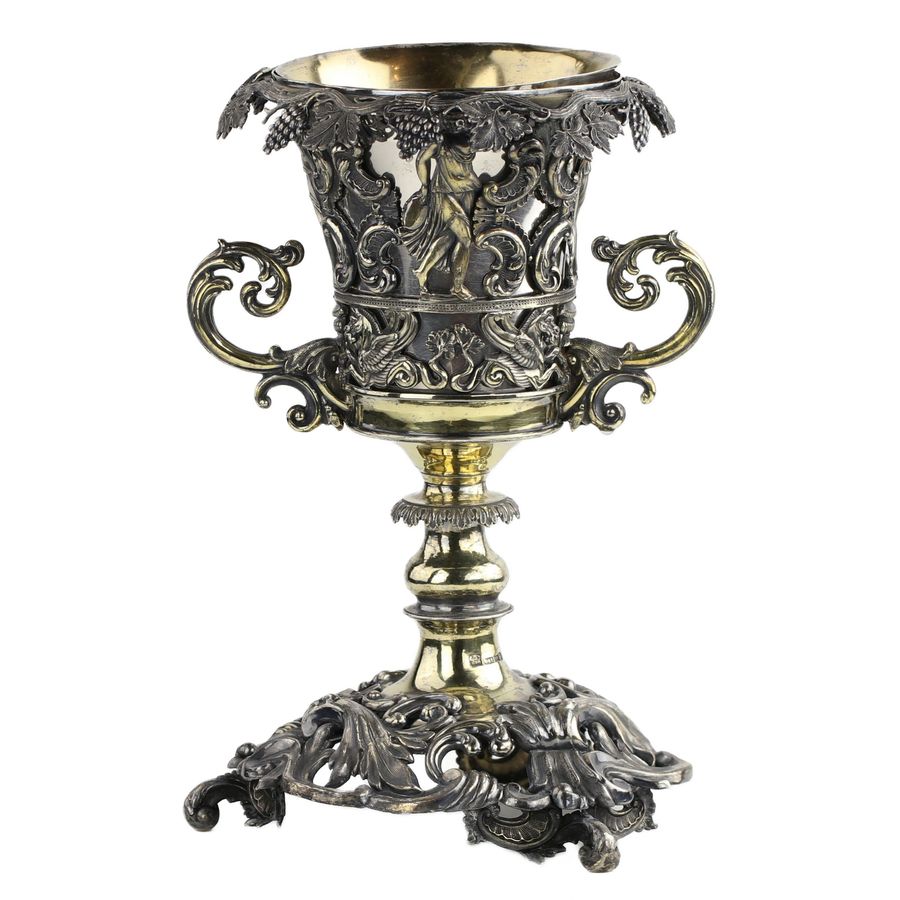 Antique Large Russian silver cup. Ekvist Carl Gustav. St. Petersburg, mid-19th century.