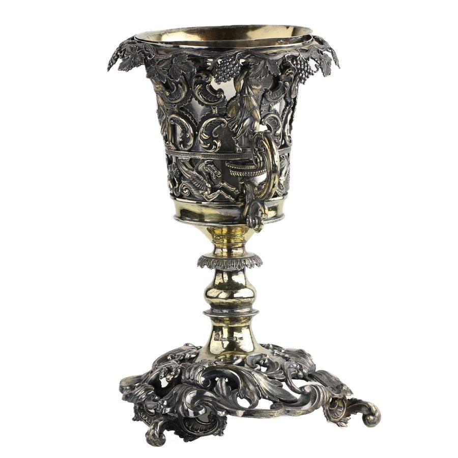 Antique Large Russian silver cup. Ekvist Carl Gustav. St. Petersburg, mid-19th century.