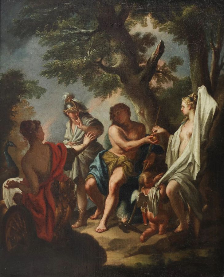 Antique Mythological scene The Judgement of Paris