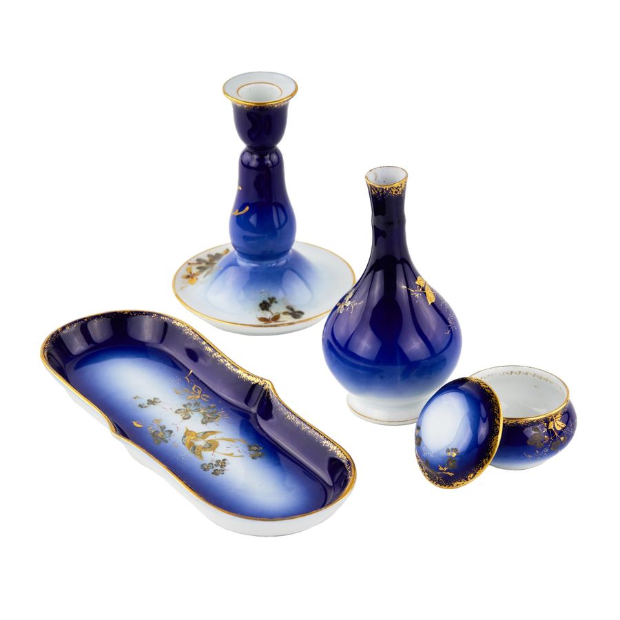 Antique Four-piece set, Gardner Porcelain Factory.