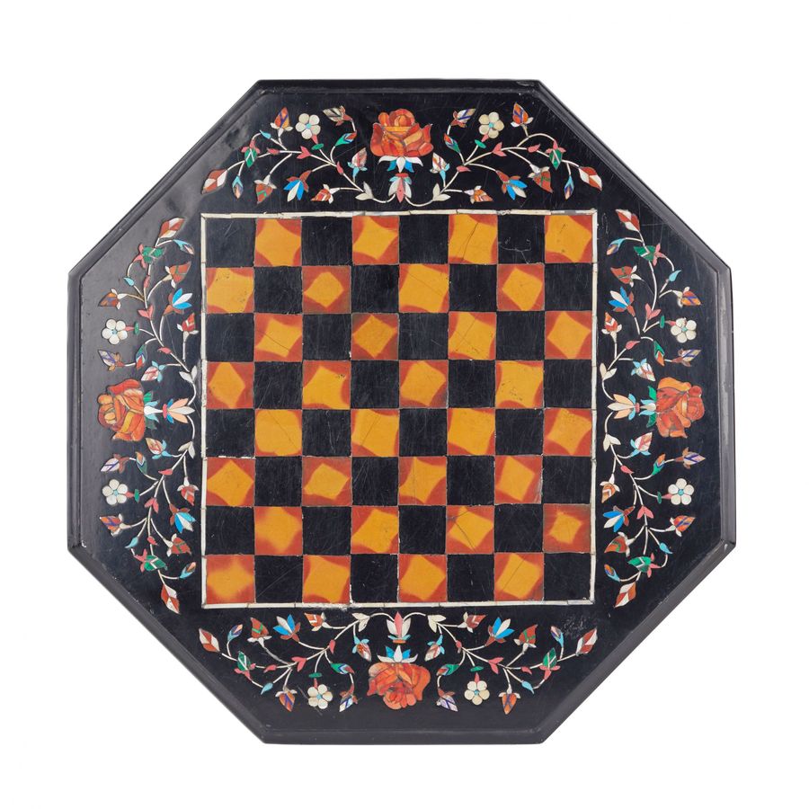 Antique A mosaic chessboard of natural stone