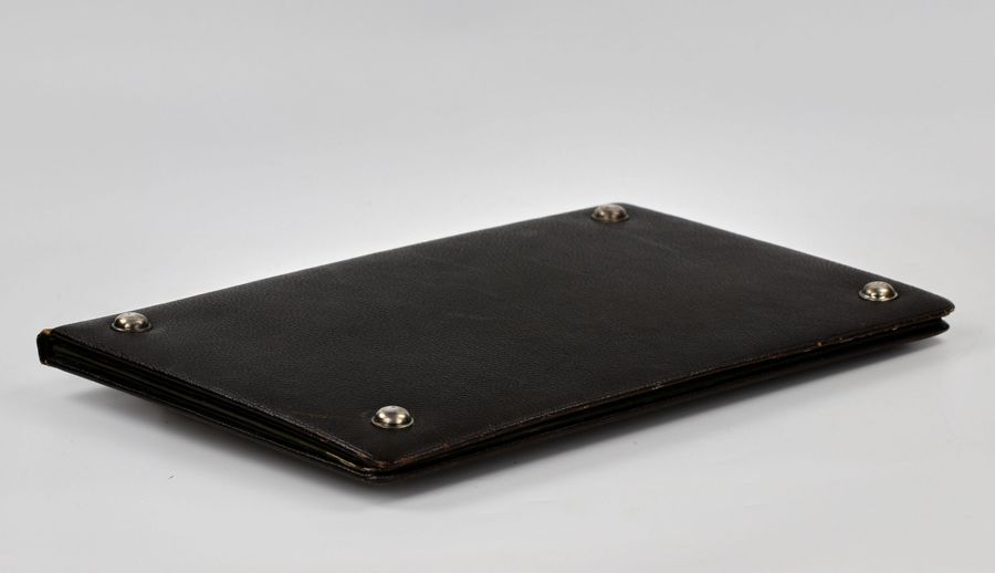 Antique Leather portfolio with silver overlay. Russia, 1908-1917.