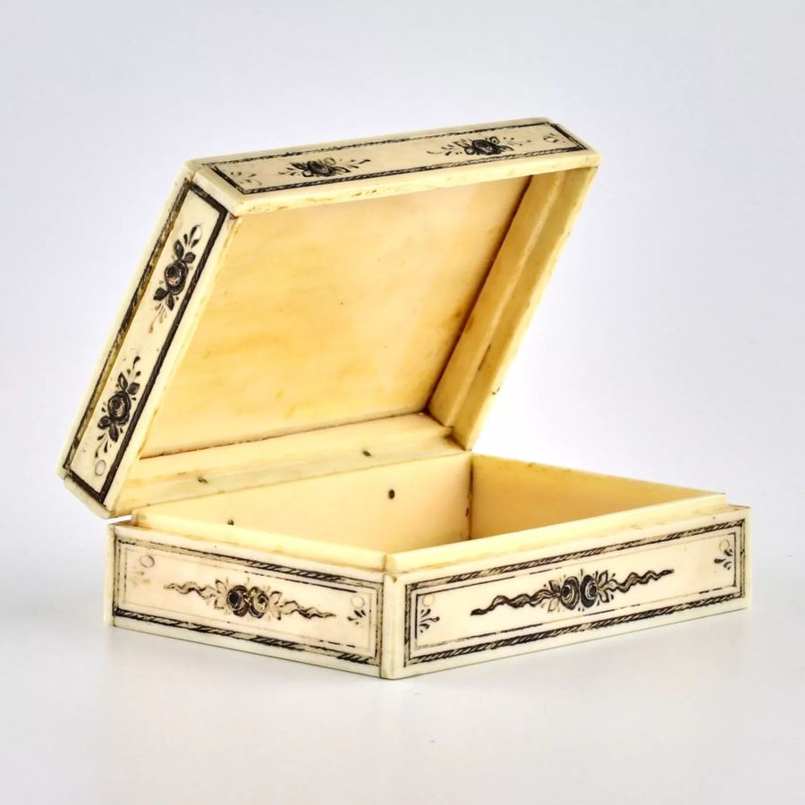 Antique Ivory box with mother-of-pearl inlay.