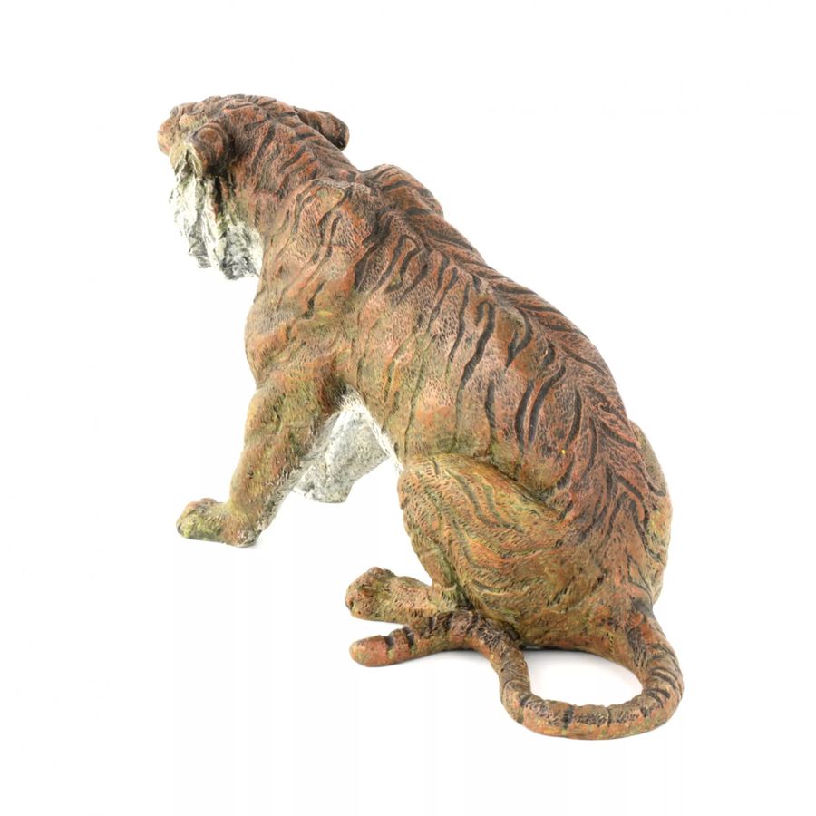 Antique Painted Viennese bronze Tiger.