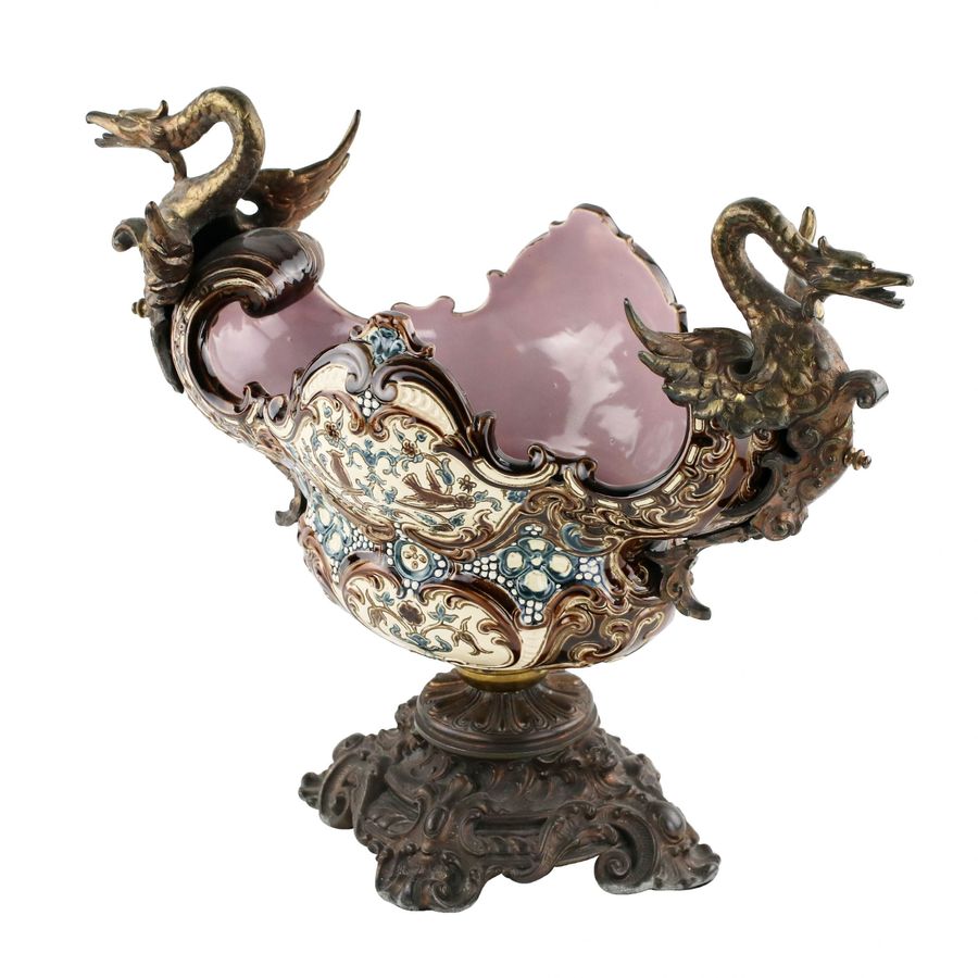 Antique Majolica jardinière.