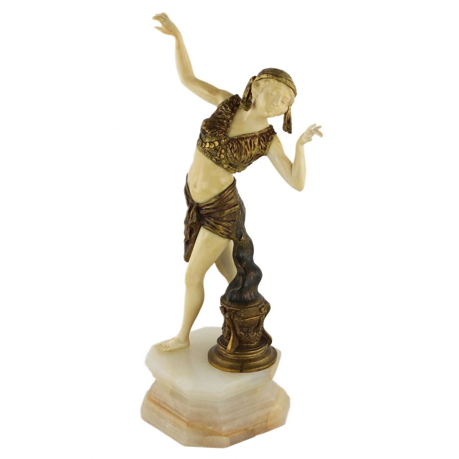 Chryselephantine figurine. Bronze and ivory. Salammbô, circa 1920