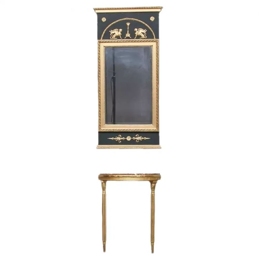 Antique Mirror with a console in the Empire style