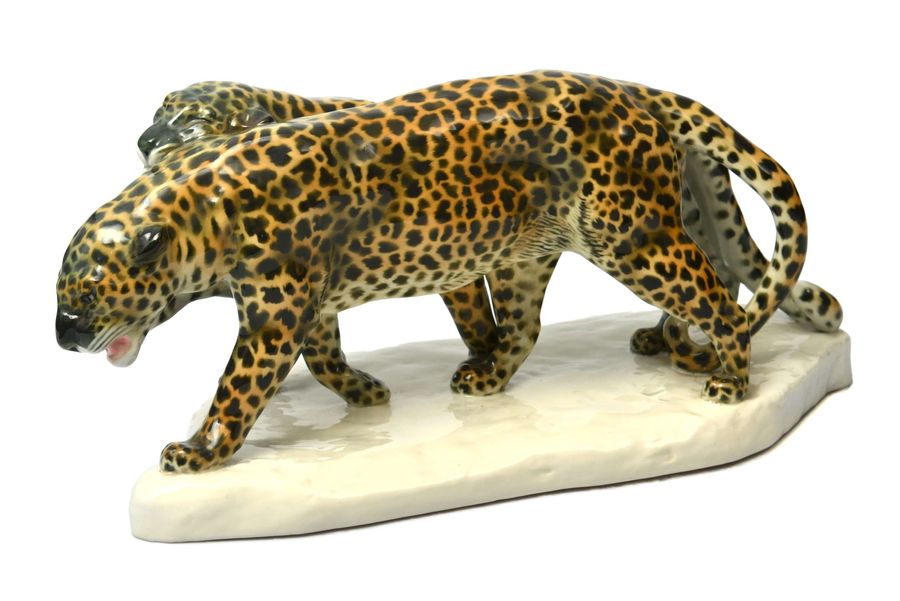 German Schwarzbuger porcelain figurine Leopard