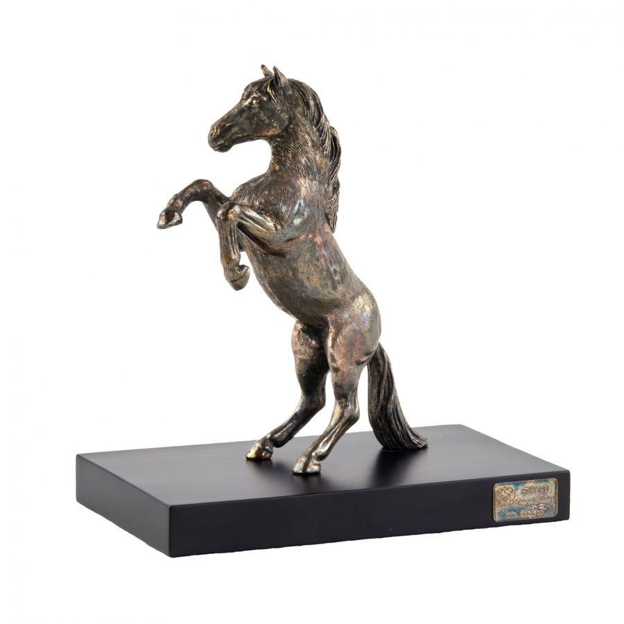 The figure of the rearing horse. Silvering. Tsar imperial collection.