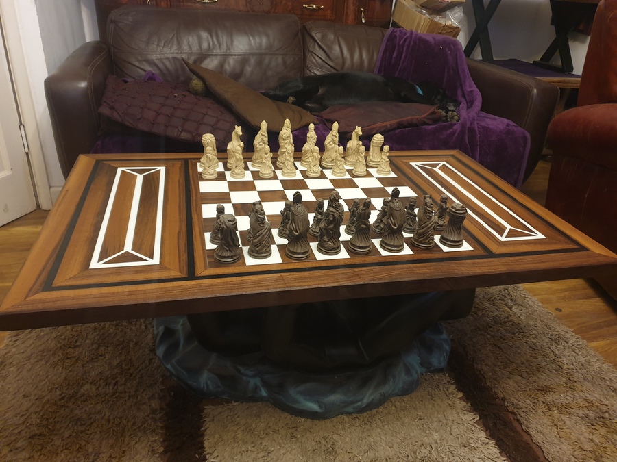 Unique Chessboard Table With Pieces