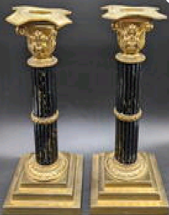 Pair of Regency Style Gilt Candlesticks