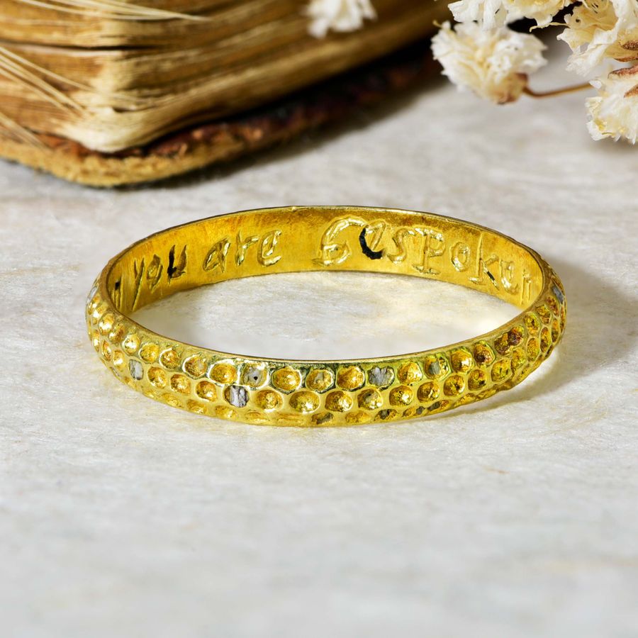 Antique The 18th Century 'By This Token You Are Bespoken' Posy Ring