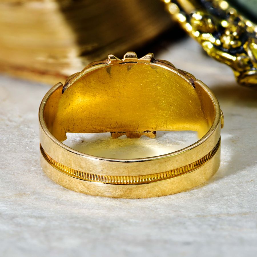 Antique The Antique 1884 18ct Gold Geometric Crimped Ring