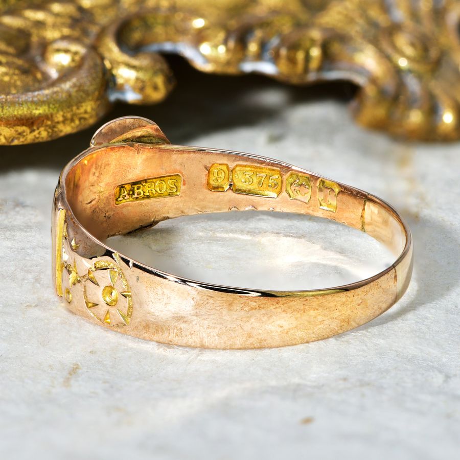Antique The Antique 1916 9ct Gold Floral Belt Ring