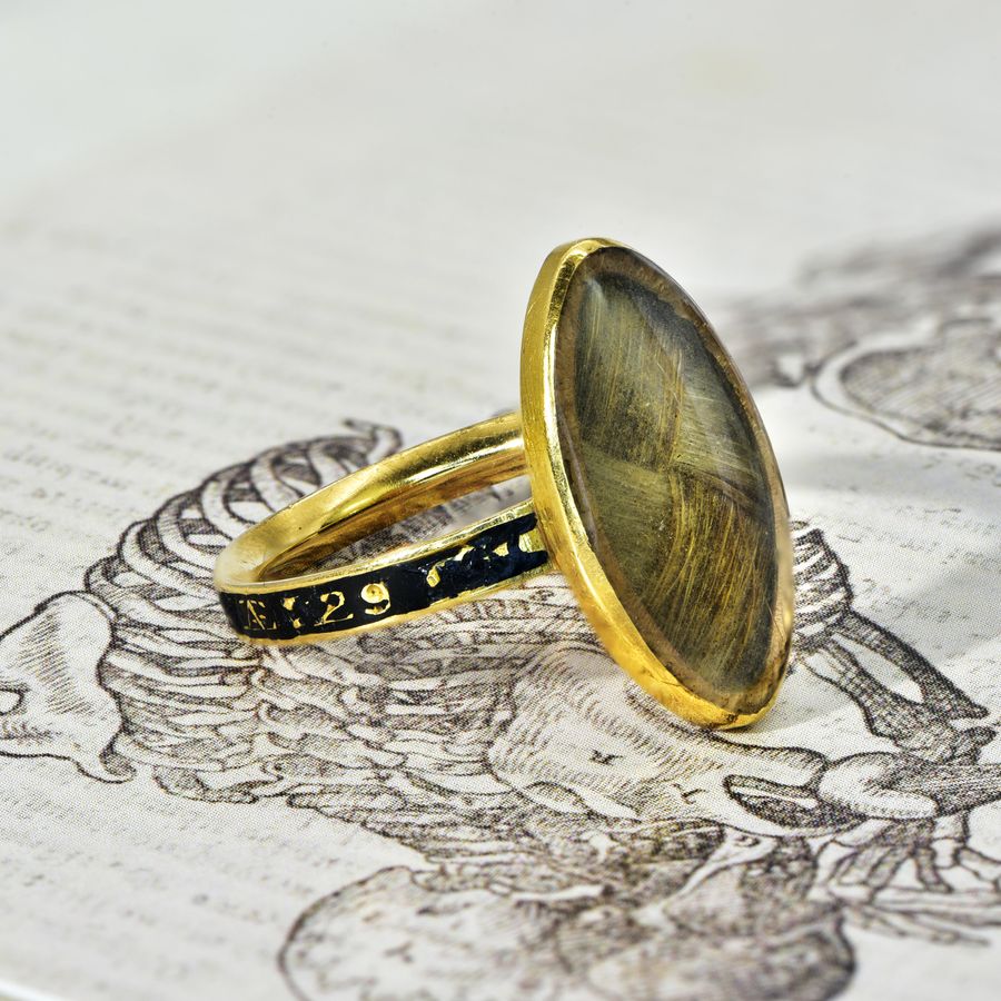 Antique The Antique Georgian 1782 Mourning Marquise Ring
