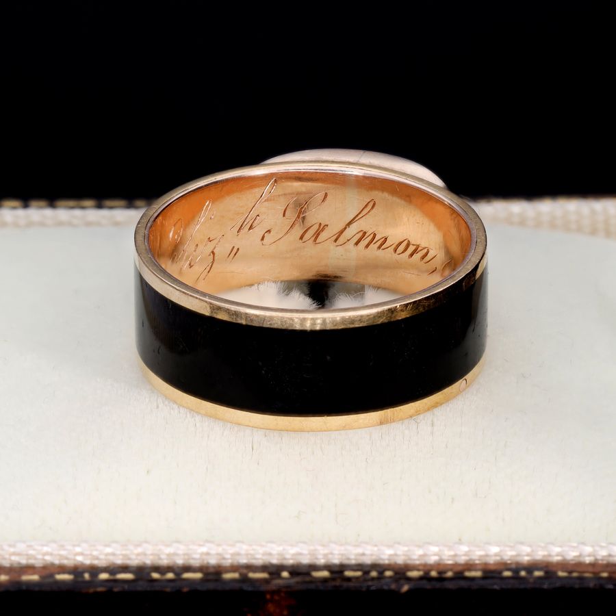 Antique The Antique Georgian Glass Panel Mourning Ring