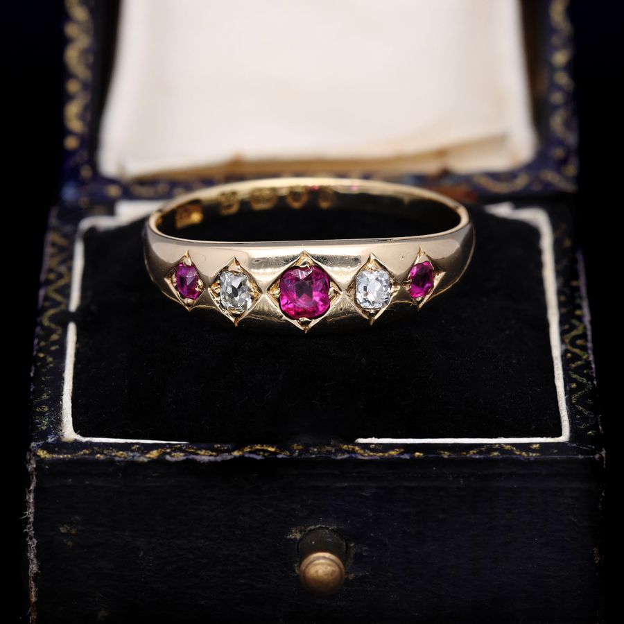 The Antique 1877 Ruby and Old Cut Diamond Classic Ring