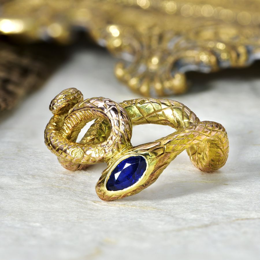Antique The Antique Coiled Sapphire Snake Ring