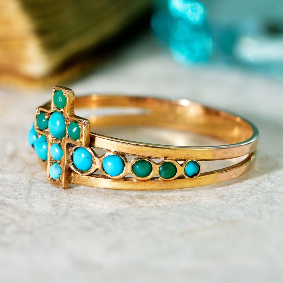 Antique The Antique French Turquoise Cross Ring