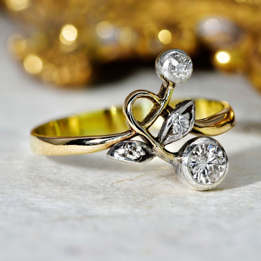 Antique The Antique Victorian Botanical Diamond Ring
