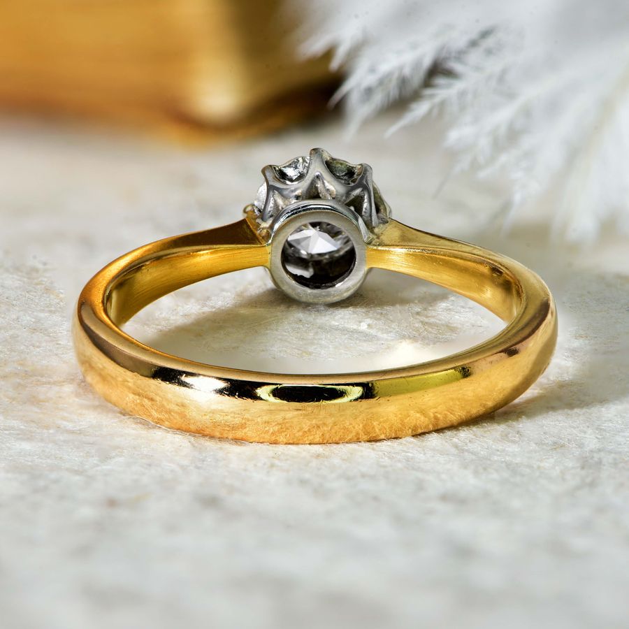 Antique The Vintage 1933 Brilliant Cut Diamond 22ct Gold Fabulous Ring