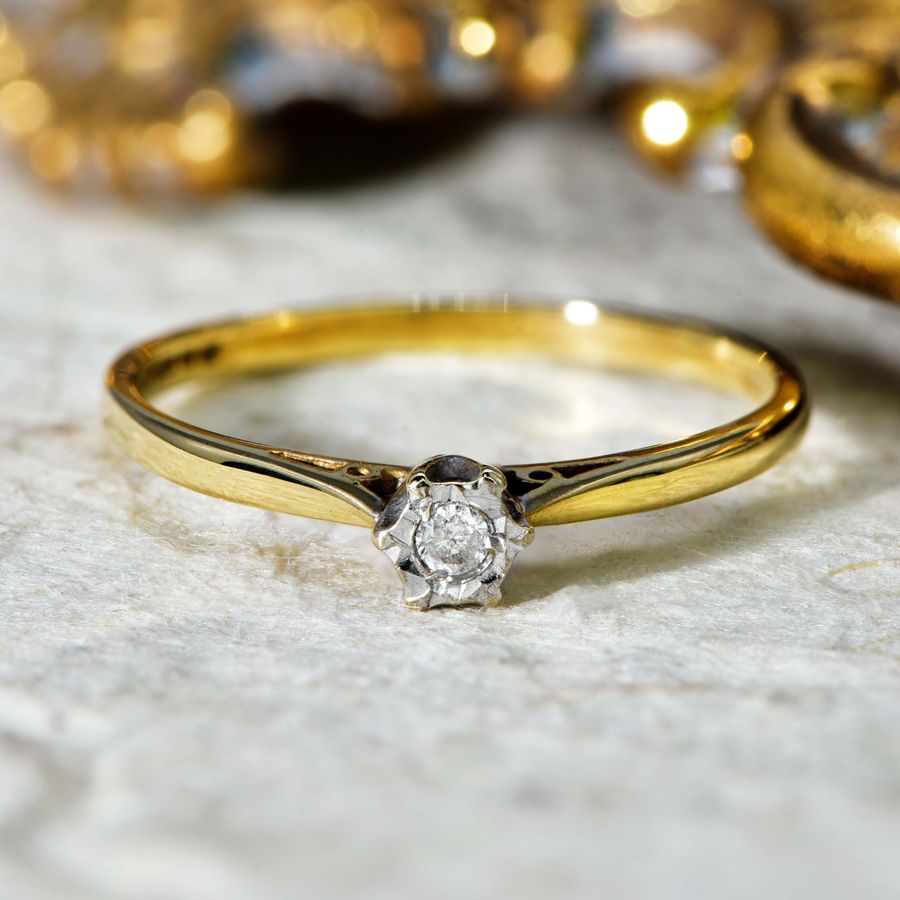 The Vintage Brilliant Cut Diamond Dainty Ring