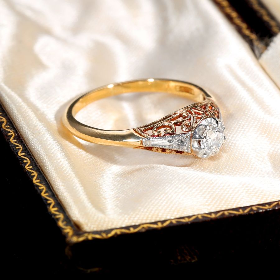The Vintage Brilliant Cut Diamond Filigree Ring